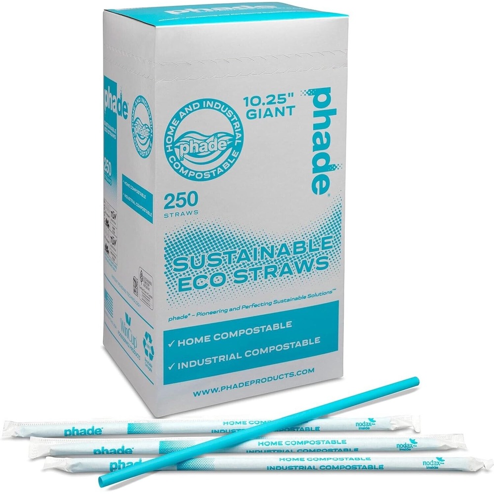 250‎ Count Phade Eco-Friendly Sustainable Biodegradable Compostable Giant Straws